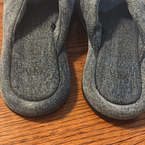 Zara women’s textile denim blue knot slide sandals flat NWOT size 7 - Picture 9 of 10